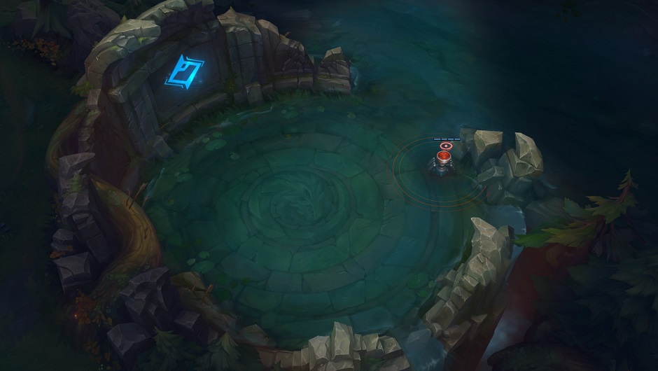 Dragon pit and bot-side river entrance before objective setup